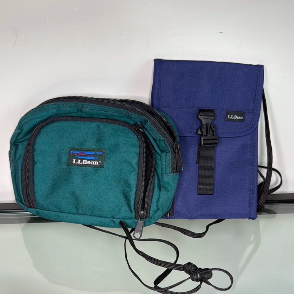 Lot of two (2) L.L. Bean like new mini Travel Wallet Crossbody